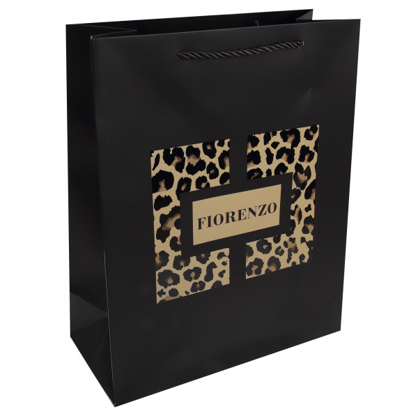 Пакет подар. 26*32*12 Леопард мат. лам. 210г/м2