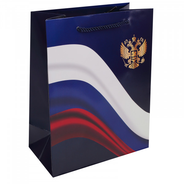 Пакет подар. 18*23*10 Россия глянц. ламинация 210г/м2