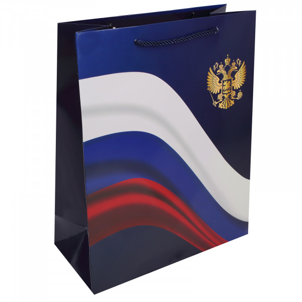Пакет подар. 26*32*12 Россия глян.лам. 210г/м2