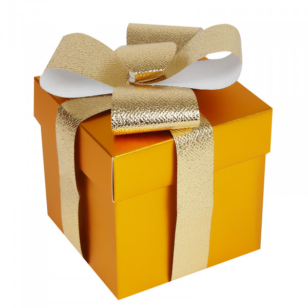 Коробка подарочная Бант 10*10*10 золото