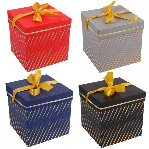 Коробка подарочная Мерцание 15*15*15 ассорти 4 вида