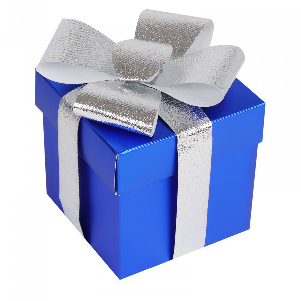 Коробка подарочная Бант 10*10*10 синий