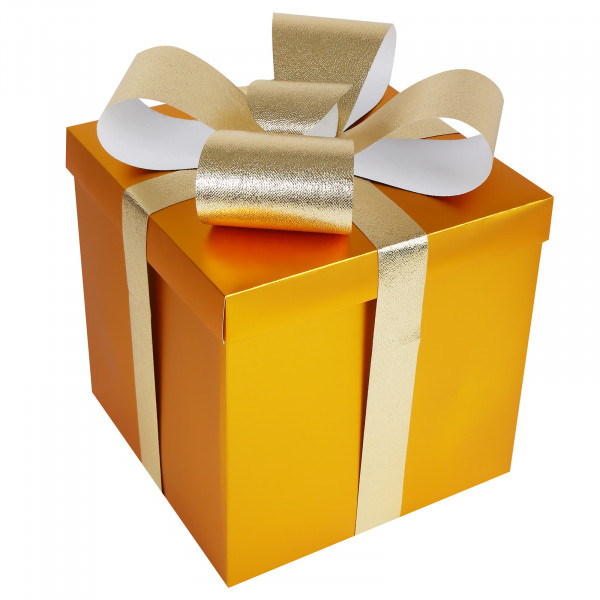 Коробка подарочная Бант 30*30*30 золото