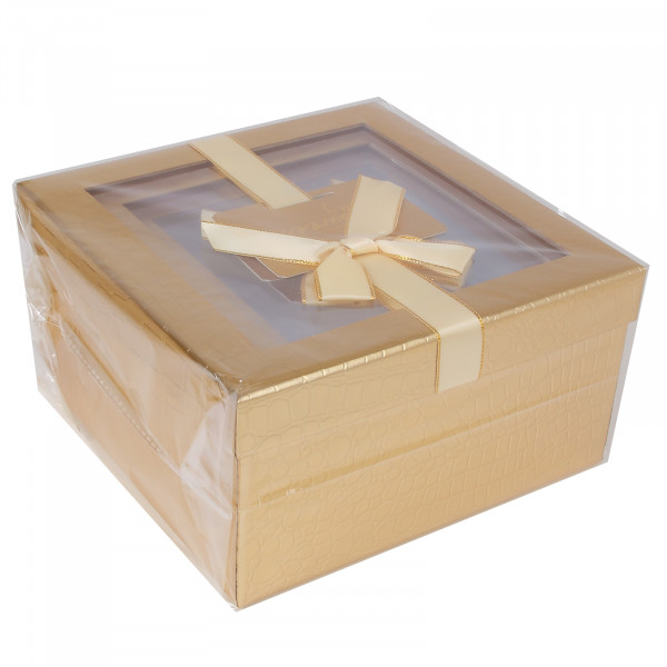 Набор подарочных коробок 3 шт с окном Sweet day золото