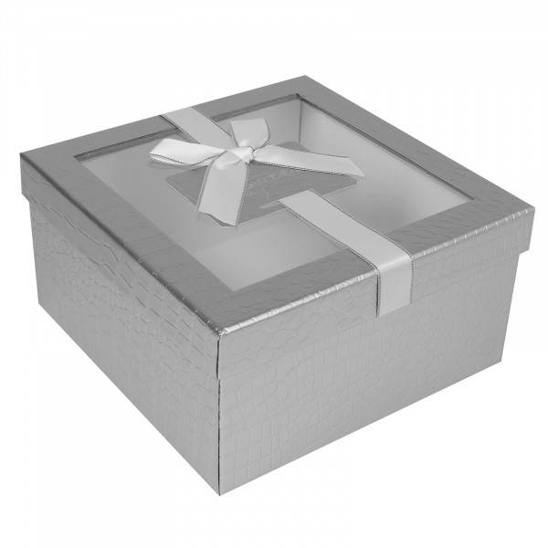Набор подарочных коробок 3 шт с окном Sweet day серебро