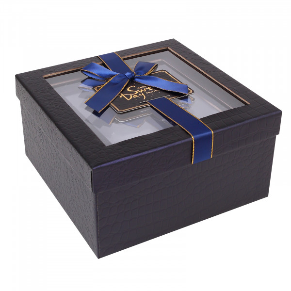 Набор подарочных коробок 3 шт с окном Sweet day темно-синий