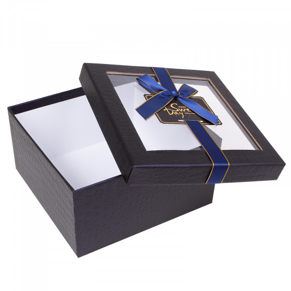 Набор подарочных коробок 3 шт с окном Sweet day темно-синий