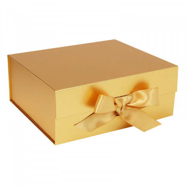 Коробка подарочная Бантик 18*20*8 золото