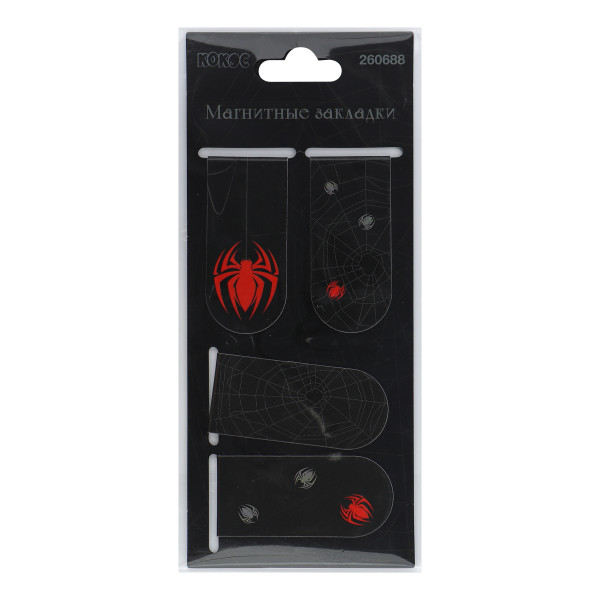 Закладка магнитная 4шт 25*55 картон Spider
