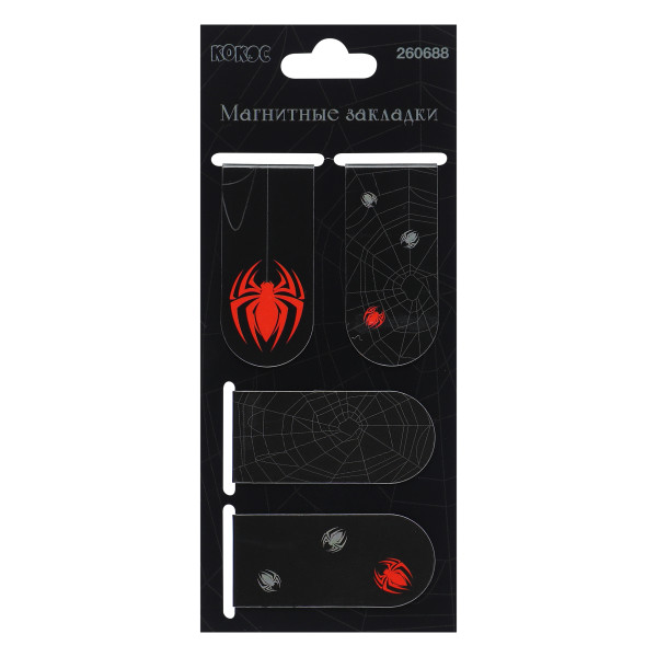 Закладка магнитная 4шт 25*55 картон Spider