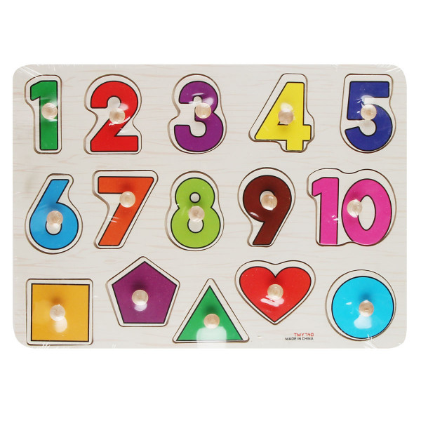 Деревянная рамка-вкладыш Цифры и формы