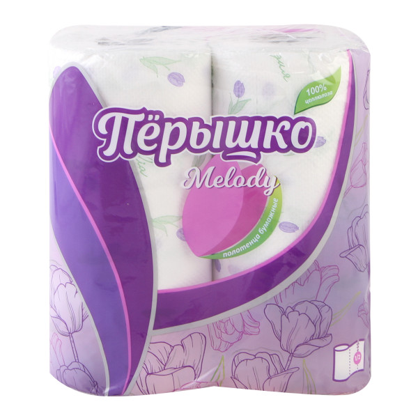 Полотенца бумажные Перышко Melody 2-слойные 2 рулона 5232/5237