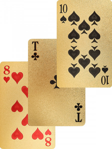 Карты игральные пласт. "5000" 54шт. золотистые