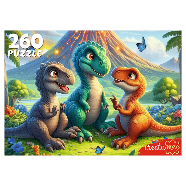 Пазлы 260 Три динозавра