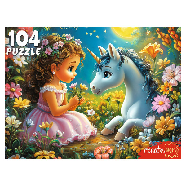 Пазлы 104 Маленькая принцесса и единорог