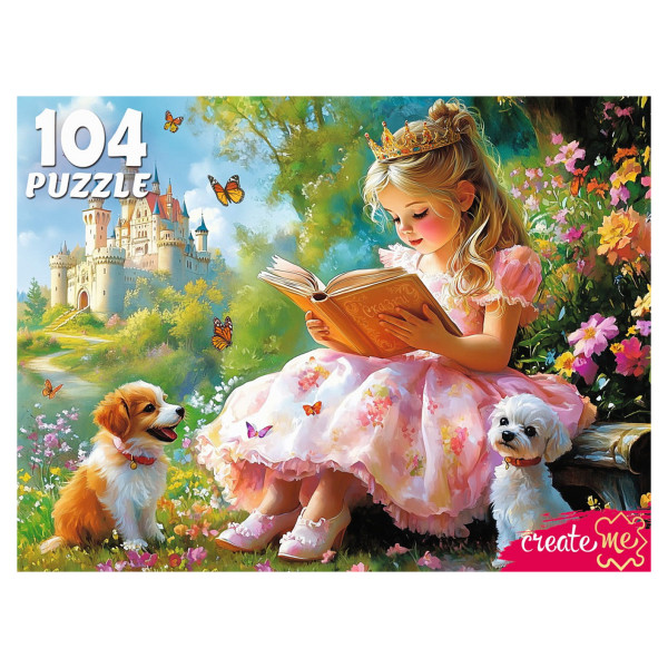 Пазлы 104 Принцесса с книгой в саду