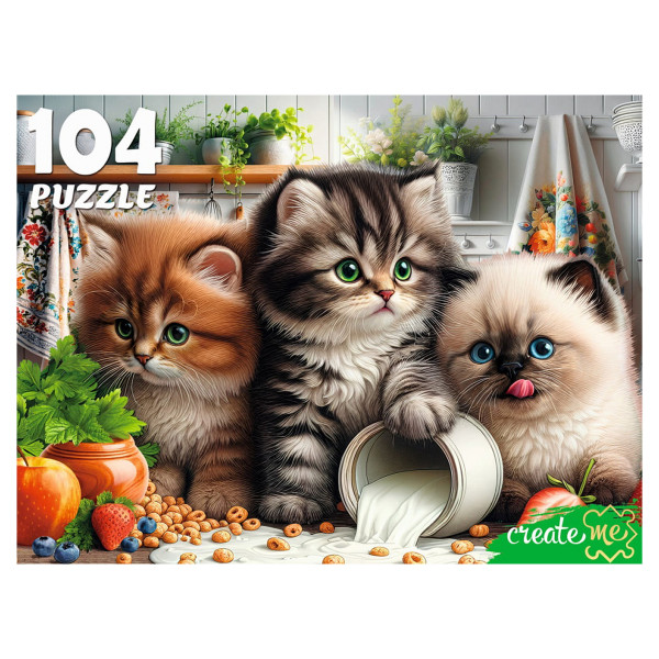 Пазлы 104 Три котенка на кухне