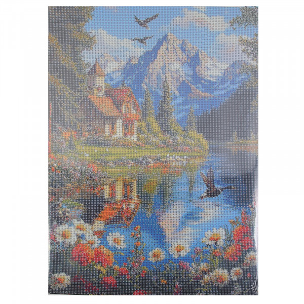Алмазная мозаика (класс.) Тихий уголок у реки 40*50см. 30цв.