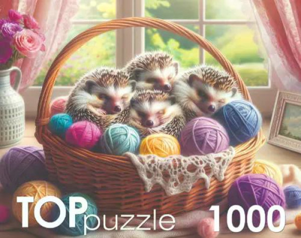 Пазлы 1000 TOPpuzzle Спящие ежики