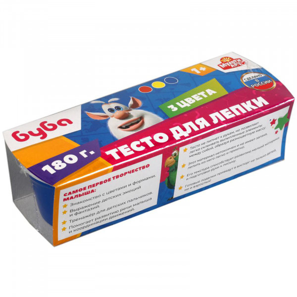 Тесто для лепки 3 цвета по 60гр MULTI ART БУБА 100PD3-BUBA/315446