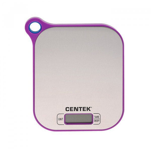 Весы кухонные Centek CT-2461 нерж. сталь, max 5кг, шаг 1г, 195х155мм