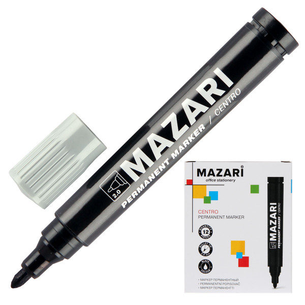 Маркер "Mazari Centro" перманентный черный 12/480 арт. M-5006-71