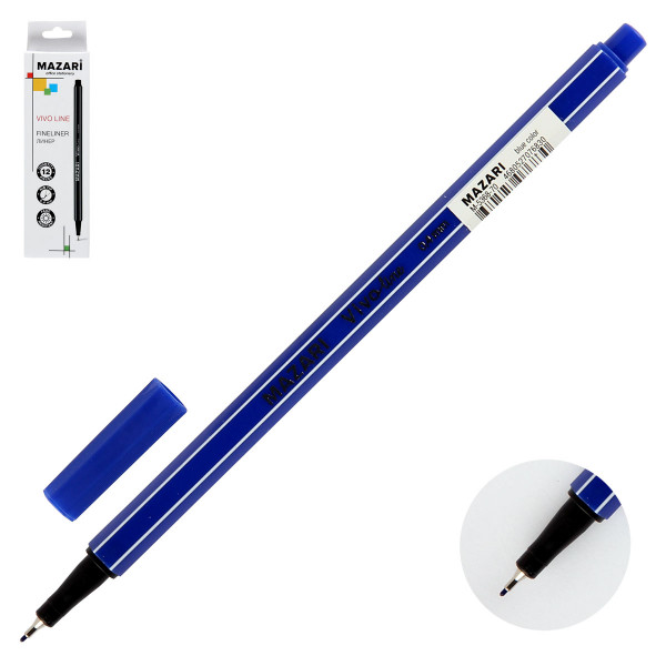 Линер-ручка 0,5 Mazari VIVO LINE одноразовая M-5368-70 синий картонная коробка