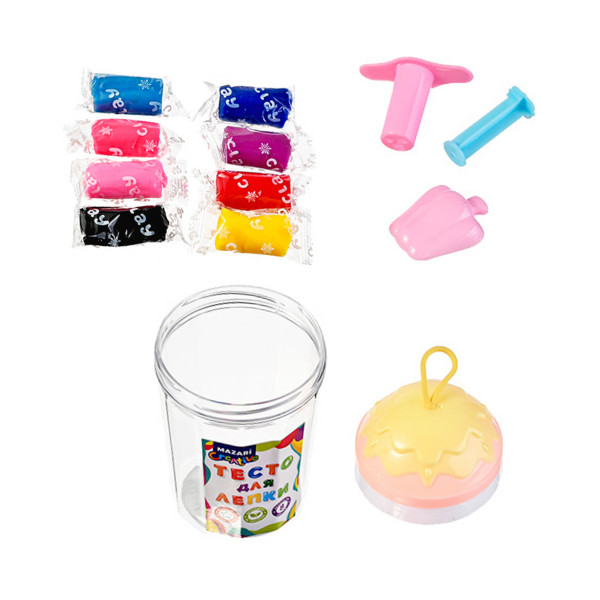 Тесто д/лепки ICE CREAM 8цв. формочки 2шт