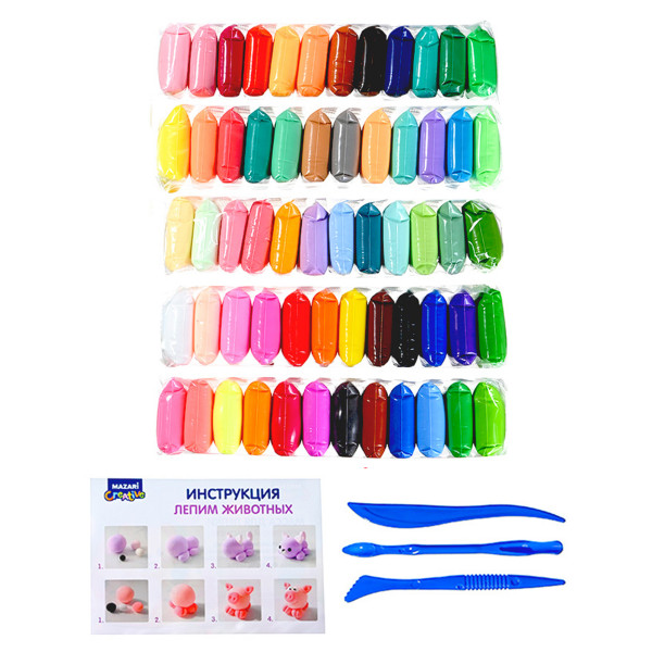 Масса д/лепки 60цв. суперлегкий