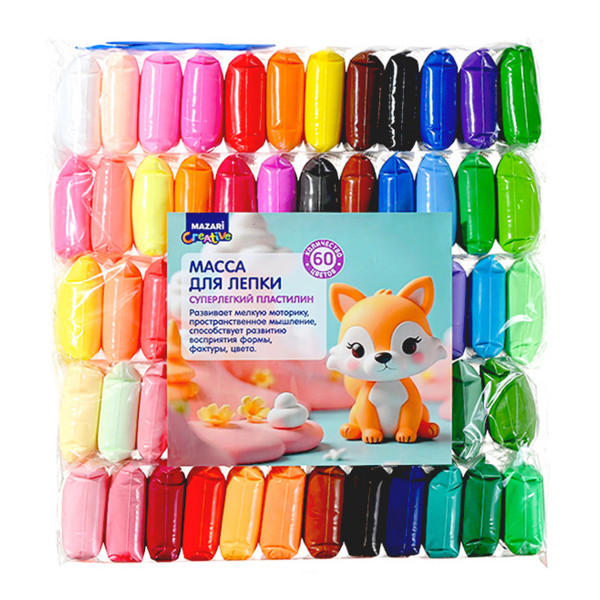 Масса д/лепки 60цв. суперлегкий