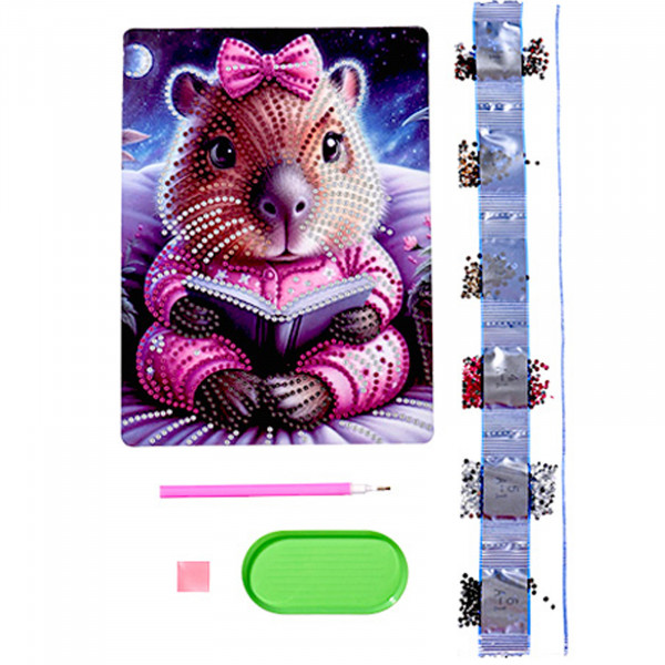 Алмазная мозаика 15*21 картон осн MAZARI M-12326 Капибара (частич заполн)