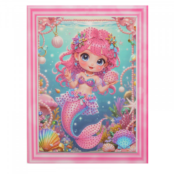 Алмазная мозаика 17*25 картон осн MAZARI M-12386 Русалочка (частич заполн)