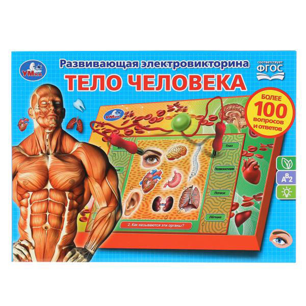 Игра настольная Умка Электровикторина Тело человека HT522-R/299951