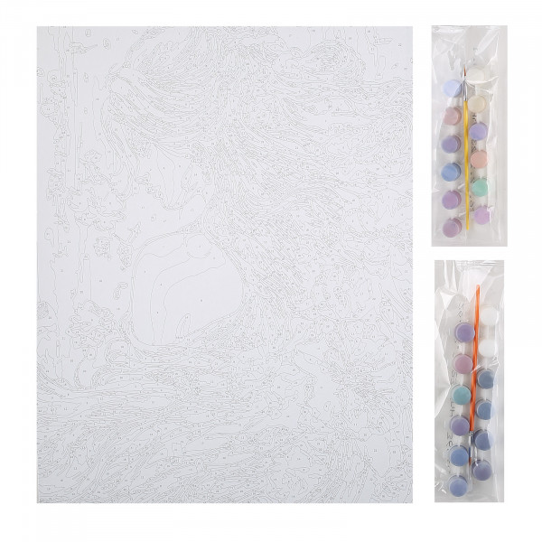 Картина по номерам на картоне "Цветочная грация" 40*50см