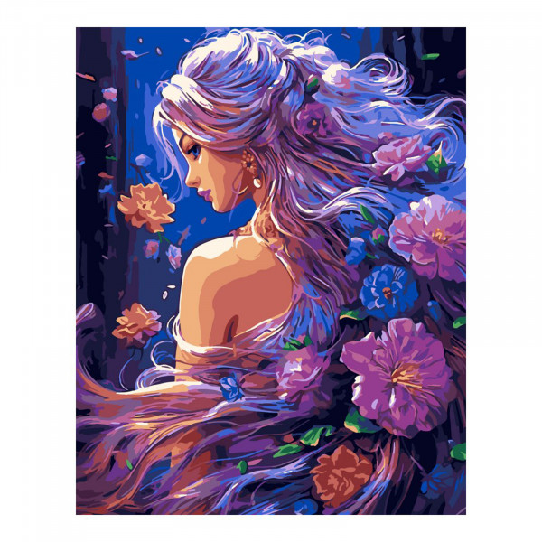Картина по номерам на картоне "Цветочная грация" 40*50см