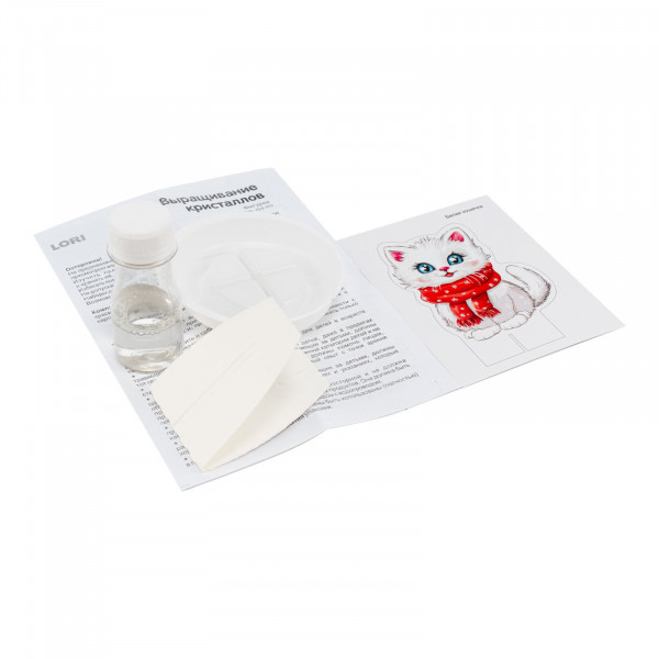 Выращивание кристаллов. Фигурка "Белая кошечка"