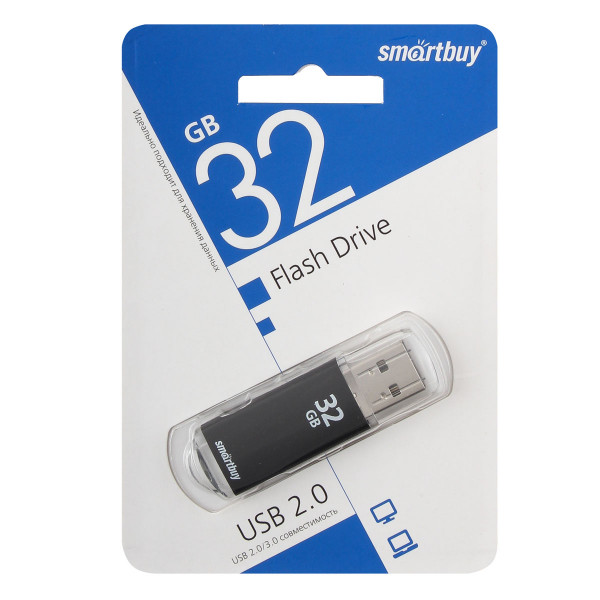 Флеш-память 32GB Smart Buy USB метал. корпус.черная SB32GBVC-K