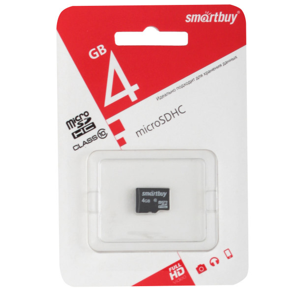 Карта памяти 4Gb Micro SmartBuy Secure Digital SB4GBSDC L10-00 002685