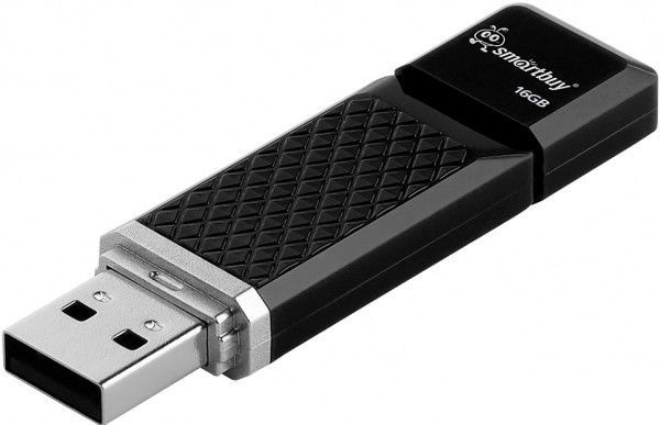 Флеш-память 16GB Smart Buy QuartzUSB черная,