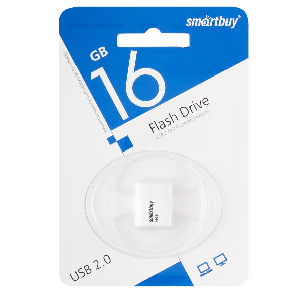 Флэш-диск 16Gb SmartBuy Lara White SB16GBLARA-W 031890