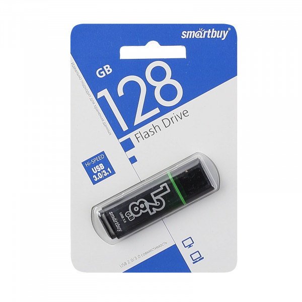 Флеш-память USB 128 Gb Smartbuy Glossy Dark Grey (SB128GBGS-DG) USB 3.0