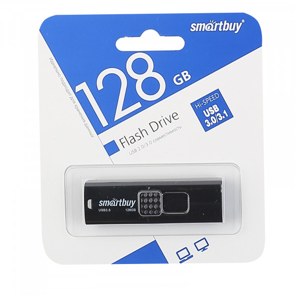 Флеш-диск 128GB SMARTBUY Fashion USB 3.0, черный,