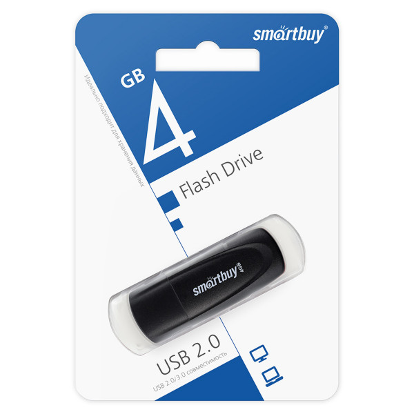 Флэш-диск 4GB SMARTBUY Scout Black SB004GB2SCK