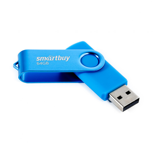 Флэш-диск 64Gb SmartBuy Twist Blue SB064GB2TWB голубой 094352