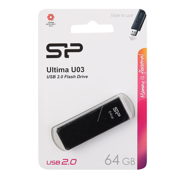 Флеш-память USB 64 Gb Silicon Power Ultima U03 Black