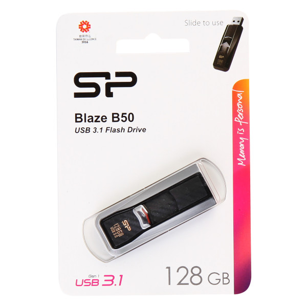 Флеш-память USB 128 Gb Silicon Power Blaze B50, USB 3.0, черный