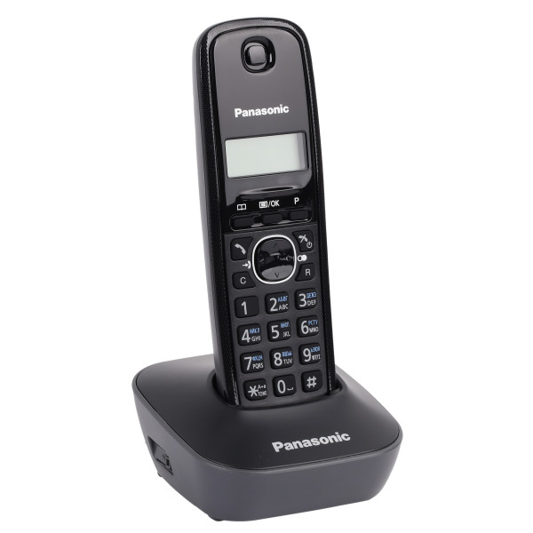 Радиотелефон PANASONIC KX-TG1611RUH, память 50 номеров, АОН, повтор, часы/будильник, радиус 10-100 м, цвет серый