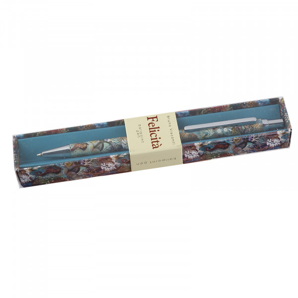 Ручка шар. подар. синяя "Fauna", 0,7 мм Felicita «Фантазия.Кораллы» метал. корпус в картон. футляре