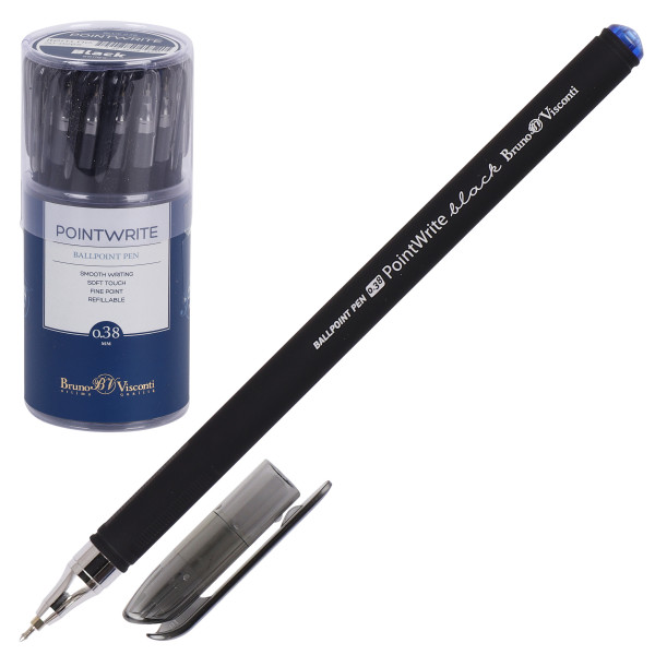 Ручка "PointWrite Black" 0.38мм синяя