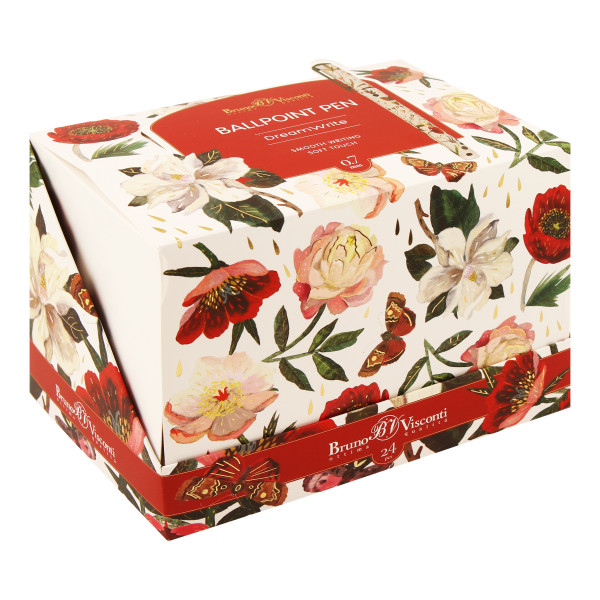 Ручка "Dreamwrite. Flora. Bloom Flowers" шар 0,7мм синяя в подар. тубе